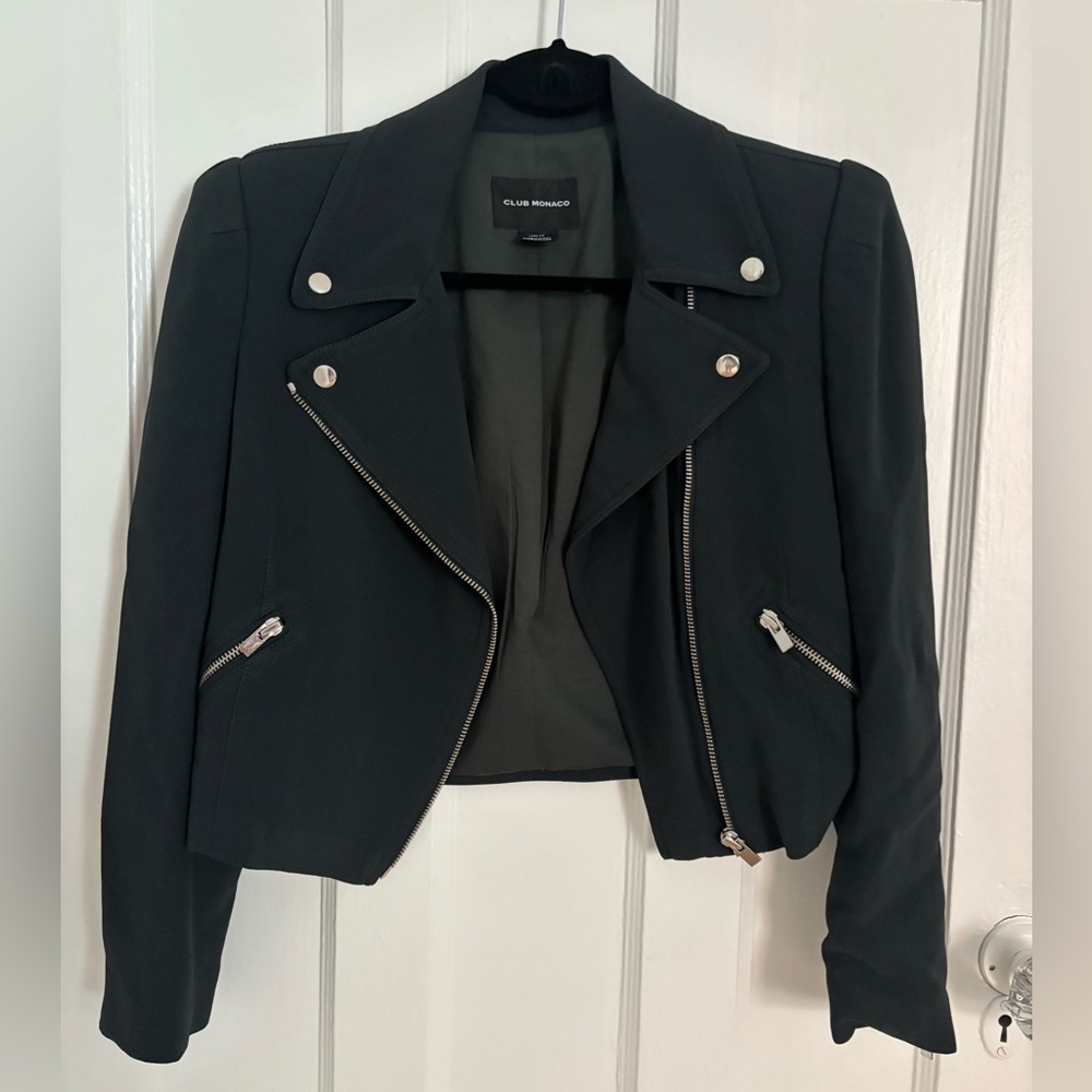 Club Monaco Emerald Green Moto Jacket